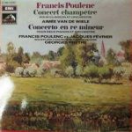 Francis Poulenc ‧ Aimée Van De Wiele ‧ Jacques Février ‧ Societe Des Concerts Du Conservatoire*, Georges Prêtre - Concerto En Ré Mineur Pour Deux Pianos Et Orchestre / Concert Champêtre Pour Clavecin Et Orchestre (LP, Album, RE, Gat)