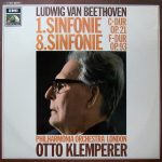 Ludwig van Beethoven - Philharmonia Orchestra, Otto Klemperer - 1. Sinfonie C-dur Op. 21 / 8. Sinfonie F-dur Op. 93 (LP, RE, Blu)