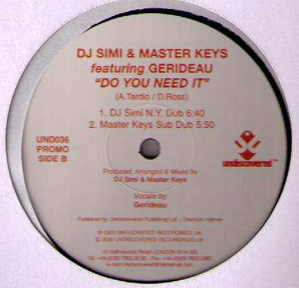 DJ Simi & Master Keys - Do You Need It (12", Promo)
