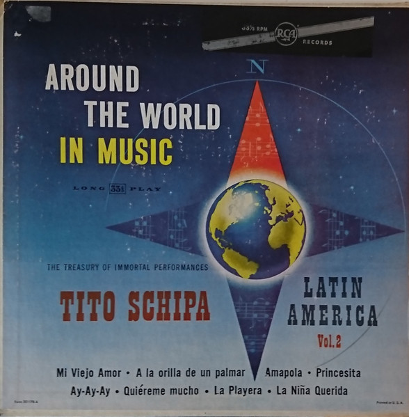 Tito Schipa - Around The World In Music - Latin America Vol. 2 (10", Mono)