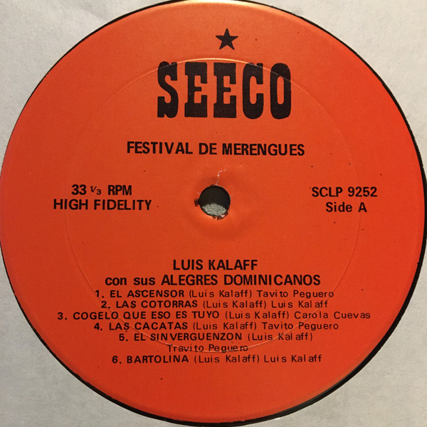 Luis Kalaff Y Sus Alegres Dominicanos - Festival de Merengues  (LP, RE)