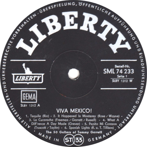 The 50 Guitars Of Tommy Garrett - ¡Viva Mexico! (LP, Album, RE)