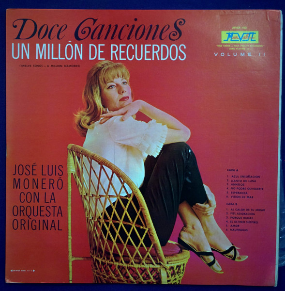 José Luis Monero Y Su Orquesta Original - Doce Canciones Un Millon De Recuerdos  Volume II (LP, Album)