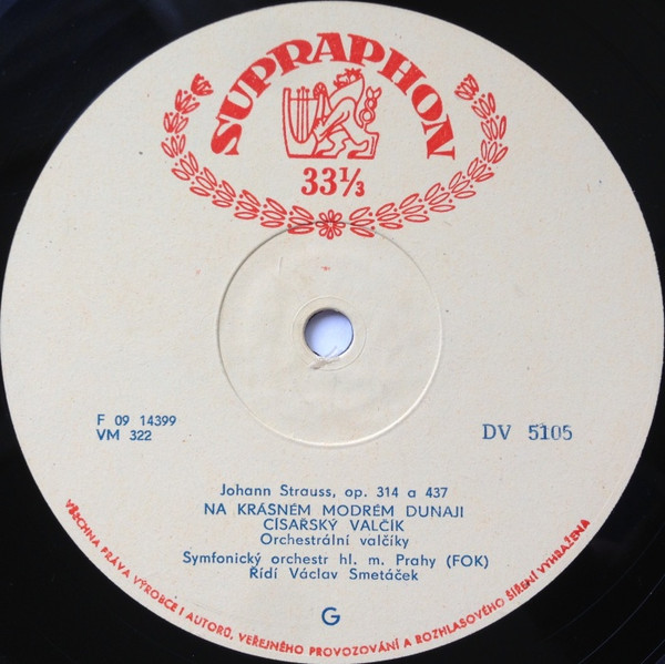 Johann Strauss*, Symfonický Orchestr Hl. M. FOK* Řídí Václav Smetáček, Vídeňští Symfonikové* Řídí Clemens Krauss - Na Krásném Modrém Dunaji (LP, Mono)