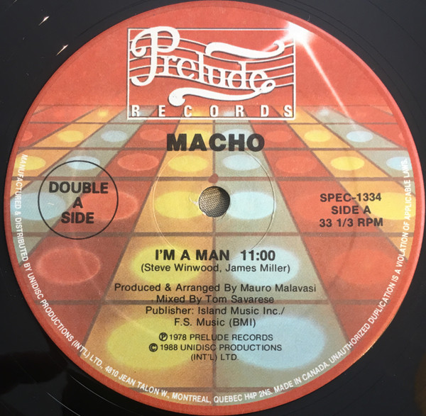 Macho / Peter Jacques Band - I'm A Man / Walking On Music / Fire Night Dance (12", Comp, RE)