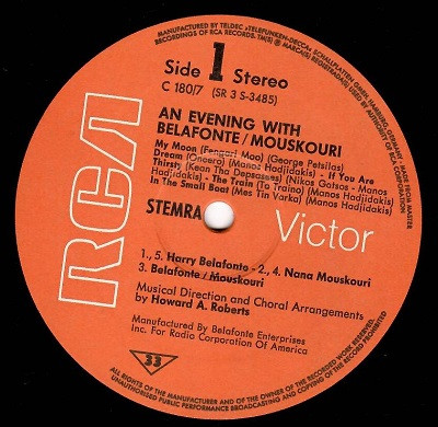 Belafonte* / Mouskouri* - An Evening With Belafonte / Mouskouri (LP, Album, RE)