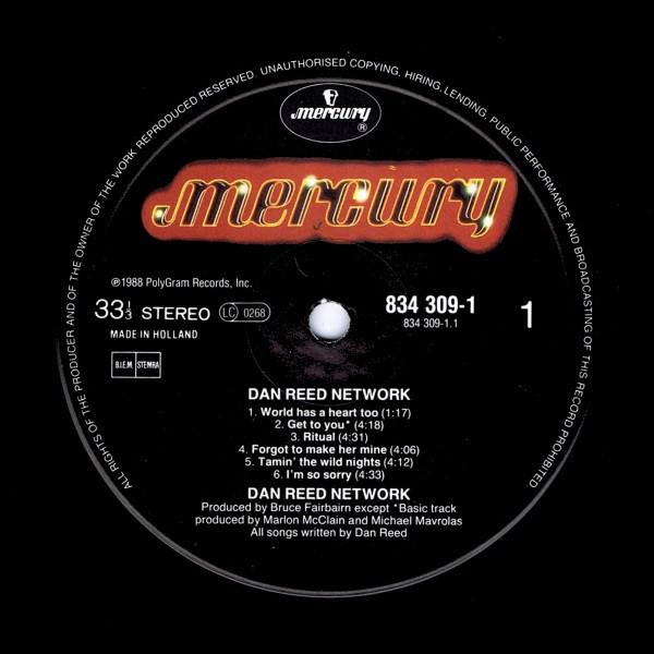 Dan Reed Network - Dan Reed Network (LP, Album) - akerrecords.nl