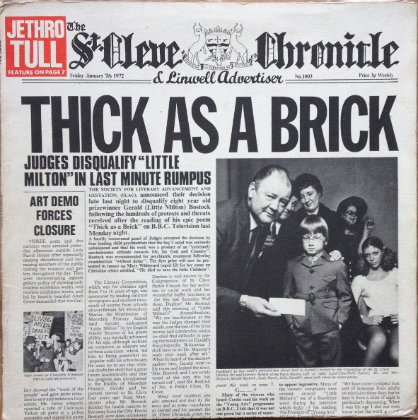 Jethro Tull - Thick As A Brick (LP, Album, New)