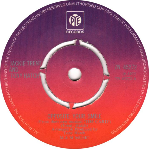 Jackie Trent And Tony Hatch* - Opposite Your Smile (7", Promo)