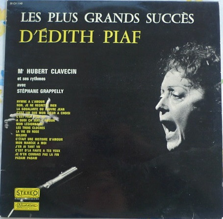 Monsieur Hubert Clavecin Et Ses Rythmes Avec Stéphane Grappelly* - Les Plus Grands Succès D’Édith Piaf (LP, Album, RE)