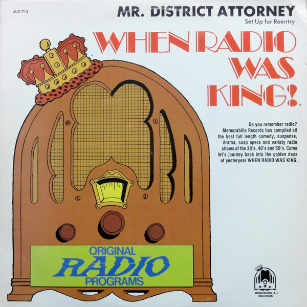 Raymond Edward Johnson, Vicki Vola - Mr. District Attorney-Set Up For Reentry (LP, Mono)