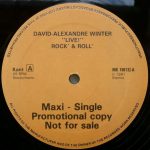 David Alexandre Winter - "Live!" Rock' & Roll'  (12", Promo, Smplr)