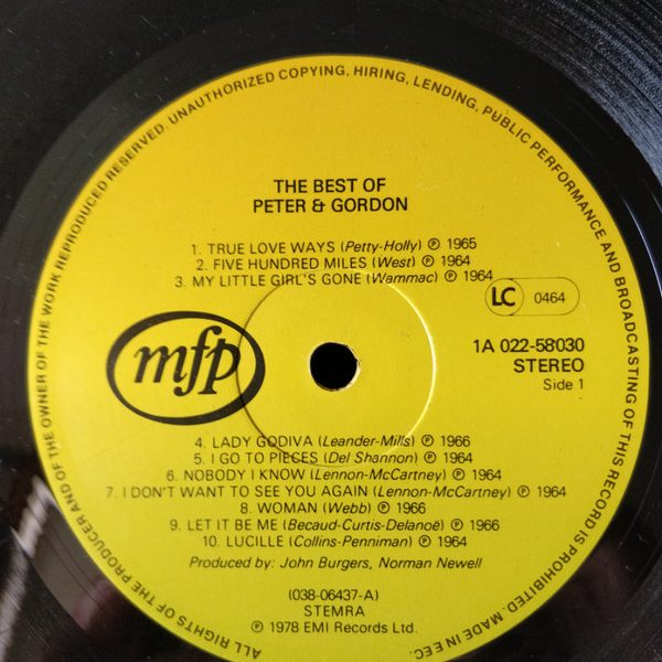 Peter & Gordon - The Best Of Peter & Gordon (LP, Comp)