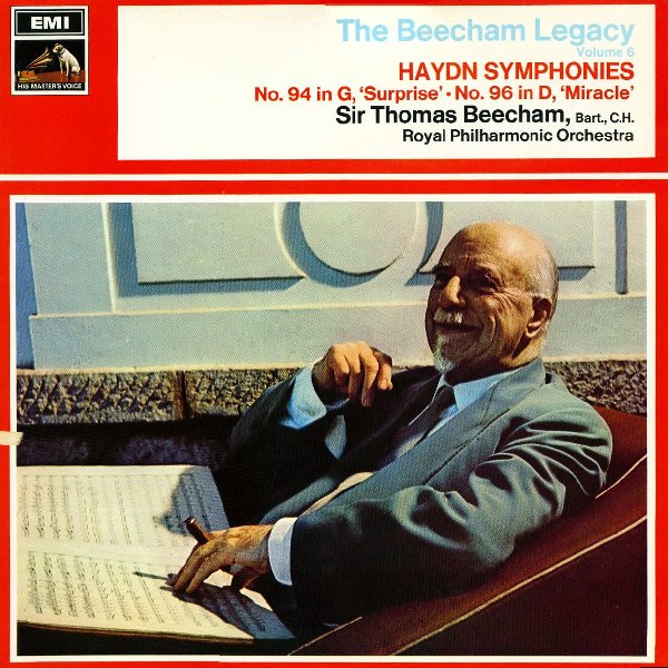 Joseph Haydn, Sir Thomas Beecham, Royal Philharmonic Orchestra - Symphonies Nos. 94 'Surprise' & 96 'Miracle' (LP, Comp, Mono)
