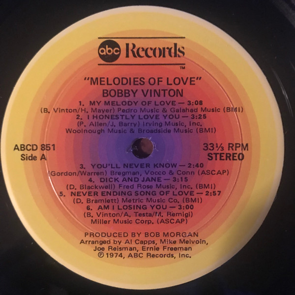 Bobby Vinton - Melodies Of Love (LP, Album)