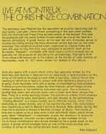 The Chris Hinze Combination - Live At Montreux (LP, Album) - Afbeelding 5
