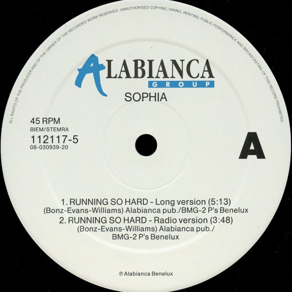 Sophia - Running So Hard (12")