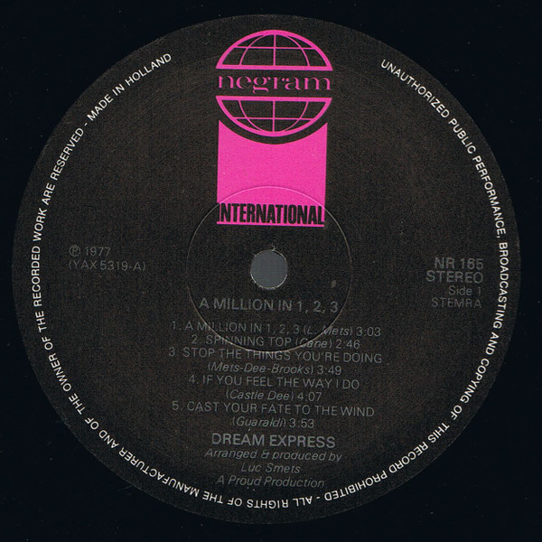 Dream Express A Million In 1 2 3 LP Album Akerrecords nl Dream Express A Million In 1 2 3 LP Album Akerrecords nl