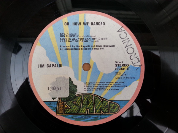 Jim Capaldi - Oh How We Danced (LP, Album)