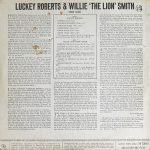 Charles "Luckey" Roberts & Willie "The Lion" Smith - Luckey & The Lion: Harlem Piano Solos By Luckey Roberts & Willie 'The Lion' Smith (LP, Album, Mono) - Afbeelding 2