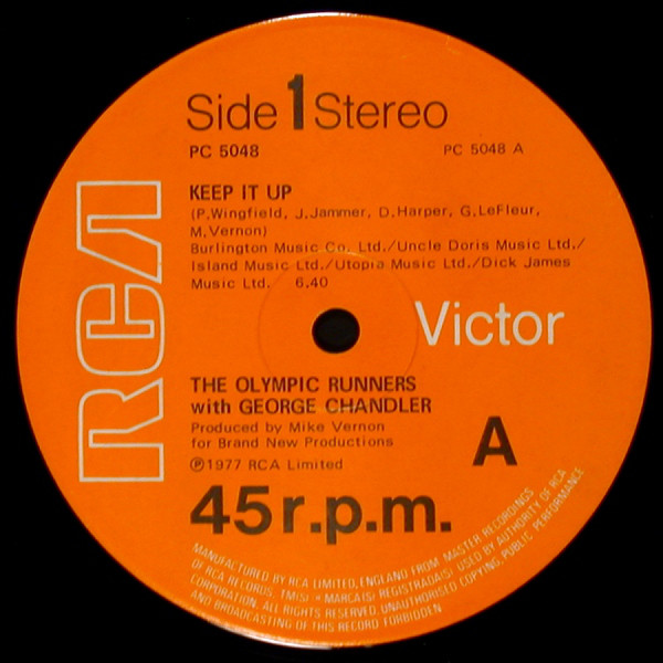 Olympic Runners With George Chandler - Keep It Up (12")