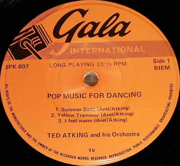 Ted Atking And His Orchestra - Pop Music For Dancing (7", Lon)
