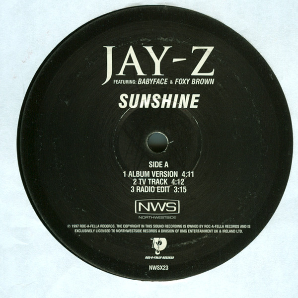 Jay-Z Featuring Babyface & Foxy Brown - Sunshine (12")