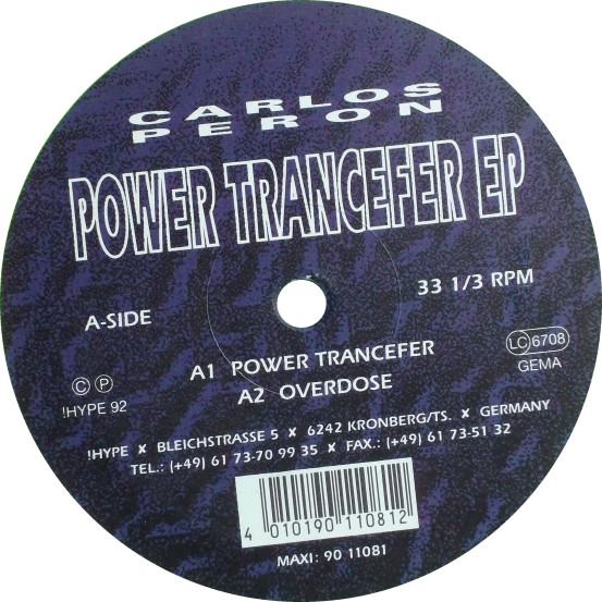 Carlos Peron - Power Trancefer EP (12", EP, Flu)