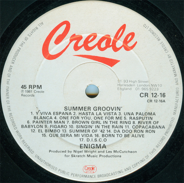 Enigma (2) - Summer Groovin' (12")