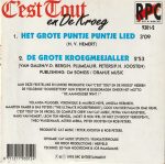 C'est Tout En De Kroeg - Het Grote Puntje Puntje Lied (CD, Single) - Afbeelding 2