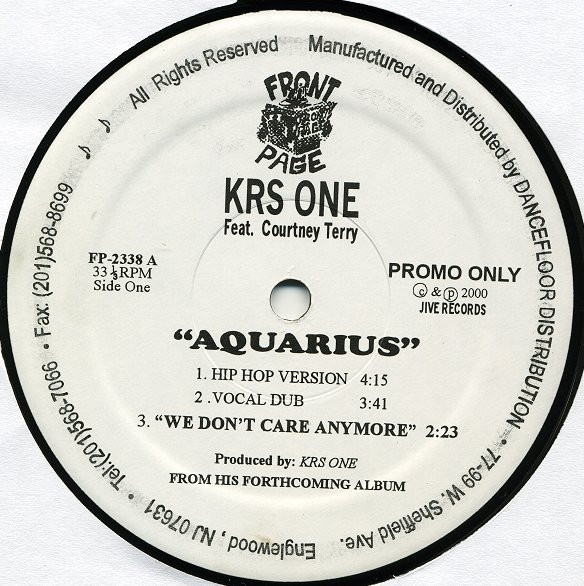 KRS ONE* Feat. Courtney Terry - Aquarius (12", Promo)
