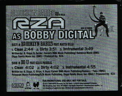 RZA as Bobby Digital - Brooklyn Babies / Do U (12", Promo)