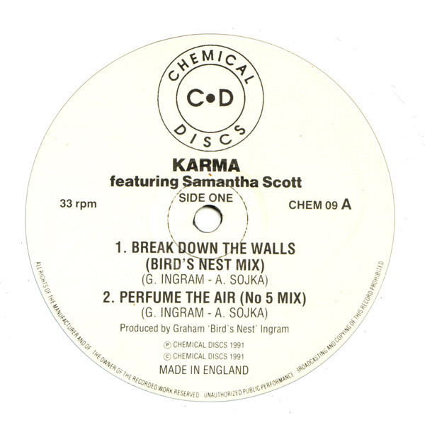 Karma (14) Featuring Samantha Scott - Break Down The Walls (12")
