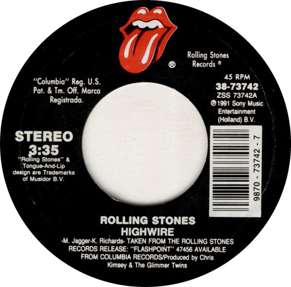 Rolling Stones* - Highwire (7", Single, Car)