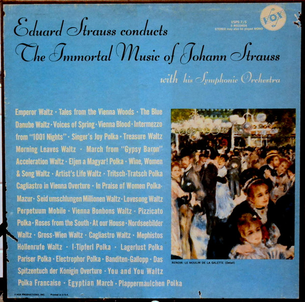 Eduard Strauß (2), Johann Strauss* - Eduard Strauss Conducts The Immortal Music Of Johann Strauss (5xLP, Comp)