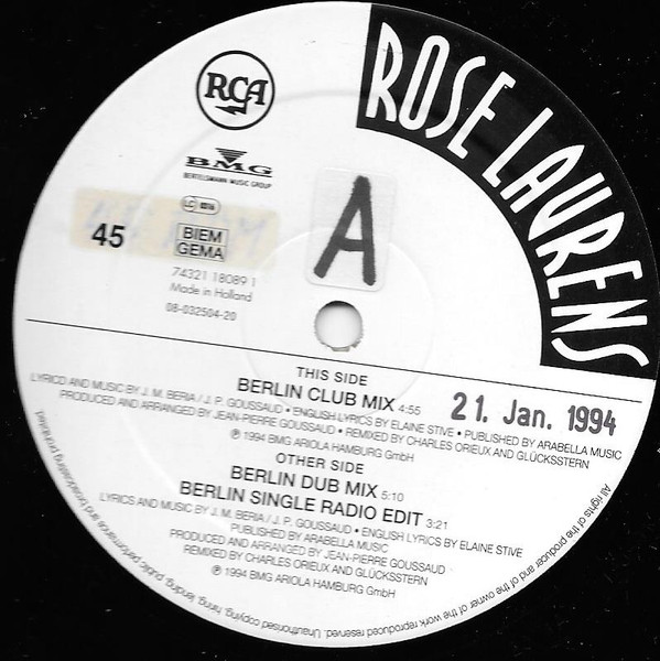 Rose Laurens - Africa Remix '94 (12", Promo)