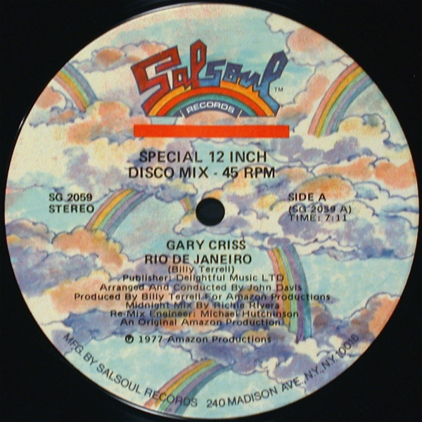 Gary Criss - Rio De Janeiro (12", Ind)