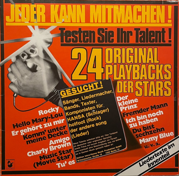 No Artist - 24 Original Playbacks Der Stars (2xLP, Comp, Gat)