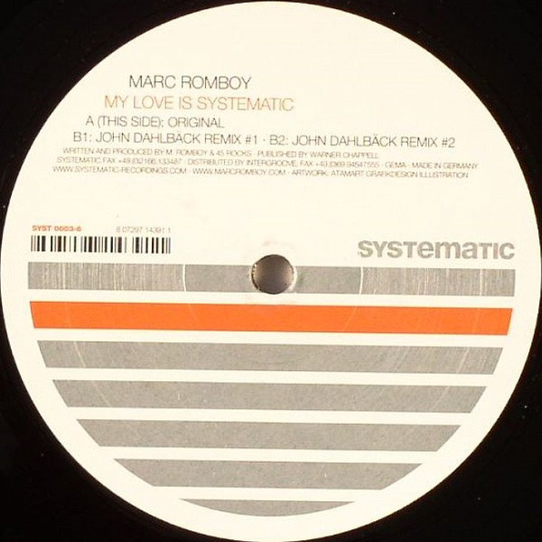 Marc Romboy - My Love Is Systematic (12")