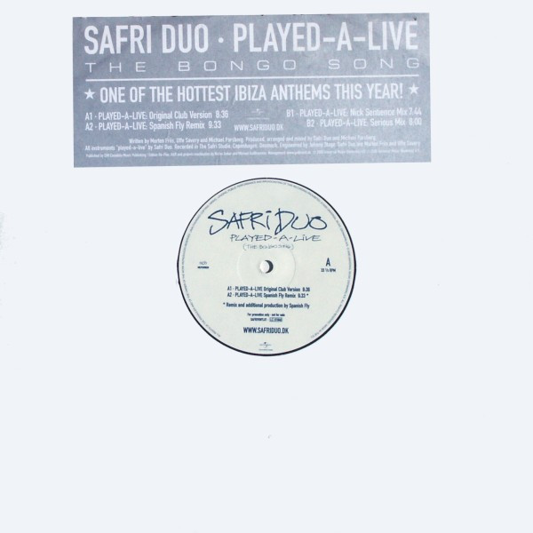 Safri Duo - Played-A-Live (The Bongo Song) (12", Promo)