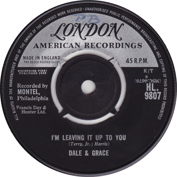 Dale & Grace - I'm Leaving It Up To You / That's What I Like About You (7", Single)