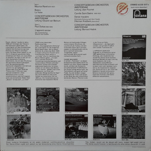 Maurice Ravel, Paul Dukas, Camille Saint-Saëns, Concertgebouworkest, Eduard van Beinum, Jean Fournet, Bernard Haitink-1