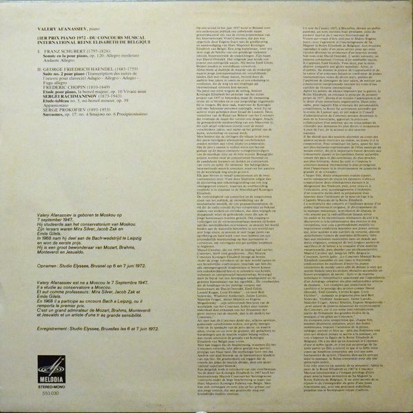 Franz Schubert / Georg Friedrich Händel / Frédéric Chopin / Sergei Rachmaninoff / Sergei Prokofiev - Valery Afanassiev-1