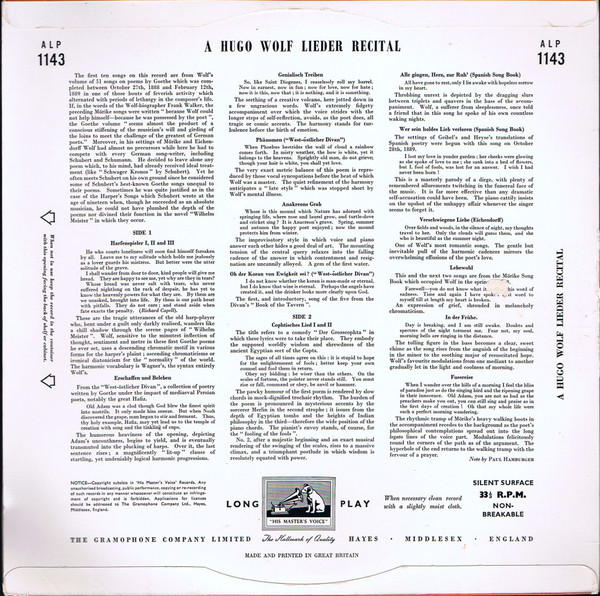 Hugo Wolf, Dietrich Fischer-Dieskau, Gerald Moore-1