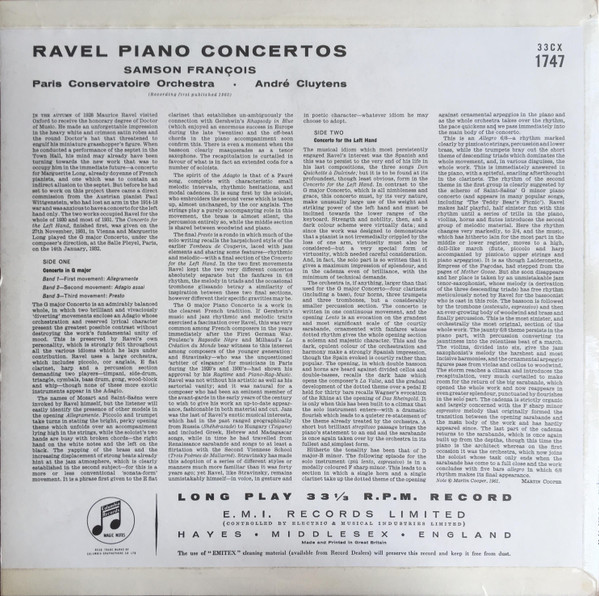 Samson François, André Cluytens / Maurice Ravel-1