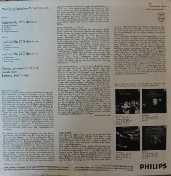 Wolfgang Amadeus Mozart - Concertgebouworkest, Josef Krips-1