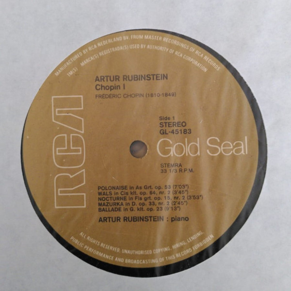 Arthur Rubinstein, Frédéric Chopin-1