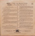 Dietrich Fischer-Dieskau - Gustav Mahler / Johannes Brahms - Philharmonia Orchestra Conducted By Wilhelm Furtwängler With Hertha Klust-1