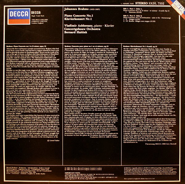 Johannes Brahms, Vladimir Ashkenazy, Concertgebouworkest, Bernard Haitink-1