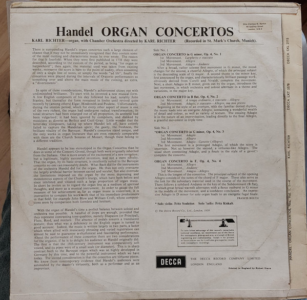 Georg Friedrich Händel, Karl Richter With Karl Richter Und Sein Kammerorchester-1